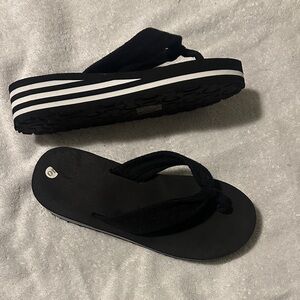 Black and White Flip Flops